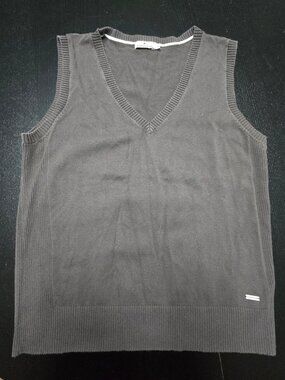 Tom Tailor Men's Gray V-Neck Knit Sweater Vest Size XL
